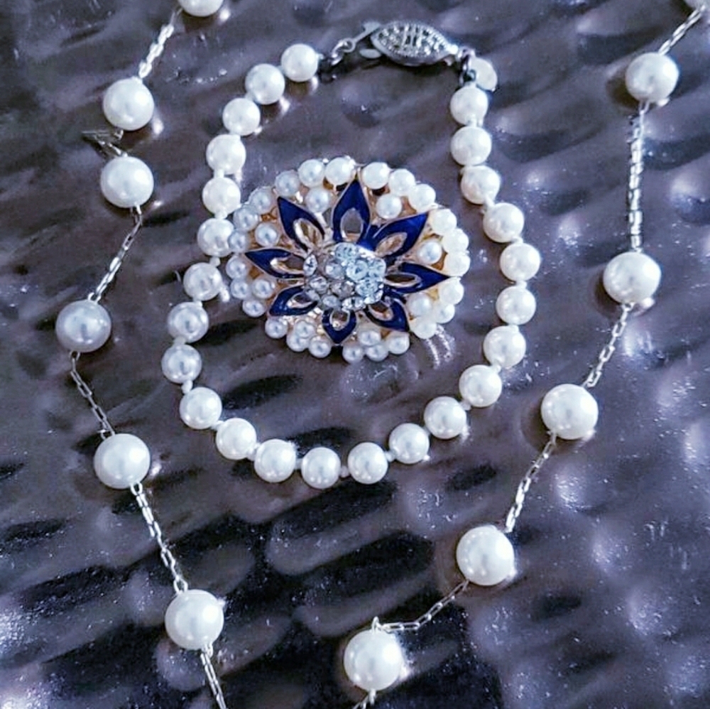 Pearl Beaded Necklace, Bracelet and Ring Set.
